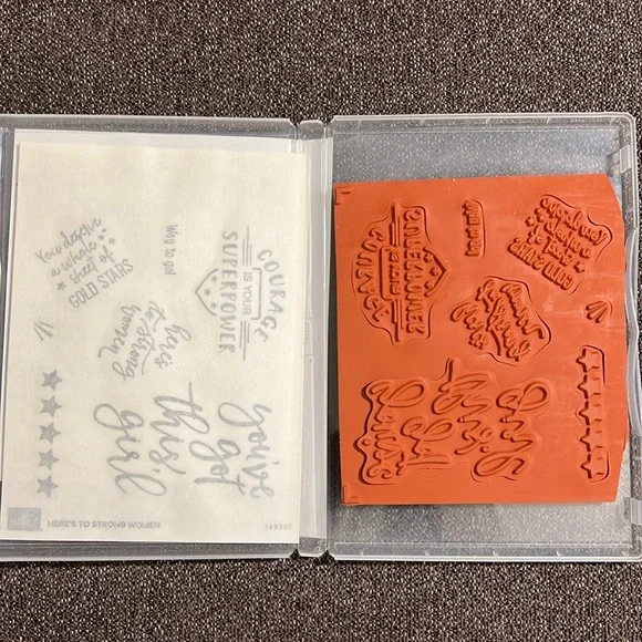 Stampin' Up! Here’s To Strong Women Cling Stamp Set - Inspirational Quotes NWT - Picture 4 of 4